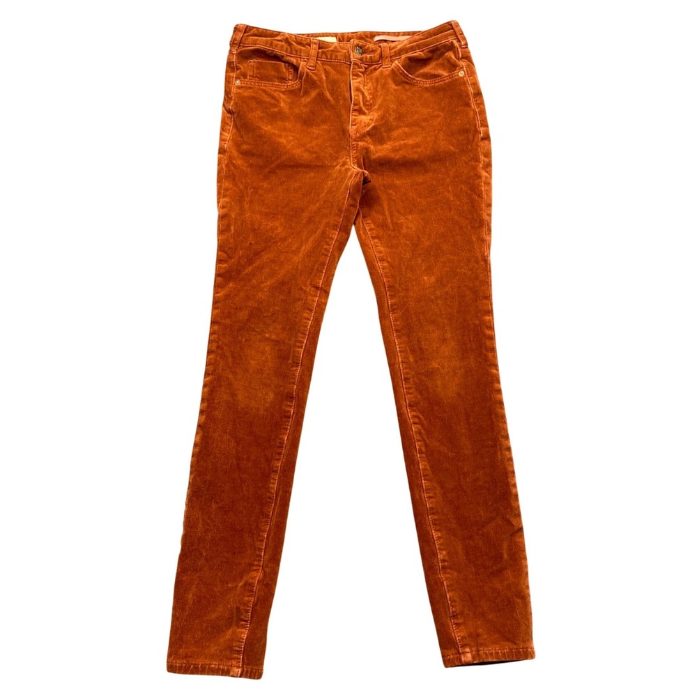 Pilcro and the Letterpress High Rise Skinny Corduroy Pants Orange 28 Tall 10233